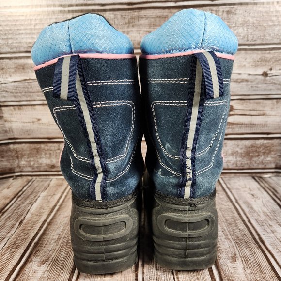 LONDON FOG Youth Girl's 4/5 Pull On Winter Snow Boot Blue Black - Picture 5 of 10